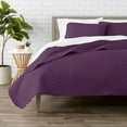 thumbnail image 1 of Bare Home Ensemble de Courtepointe - 2 Pcs - Couvre-Lit Matelassé à Losanges - Lit Simple/simple TG, Prune, 1 of 5