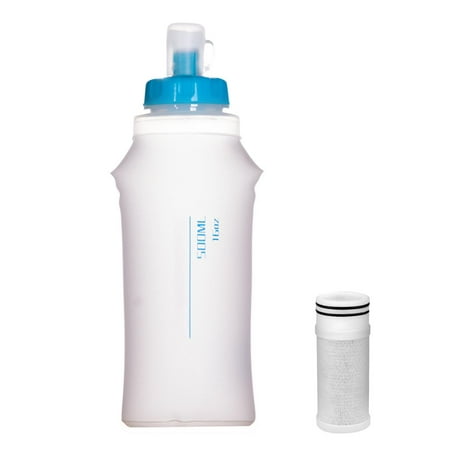

Collapsible Water Bottle | Portable Travel Water Bottle | Squeeze Bottle Water Filter System For Trail Running Through Hiking Travel Cycling And Fishing Dark Mountain