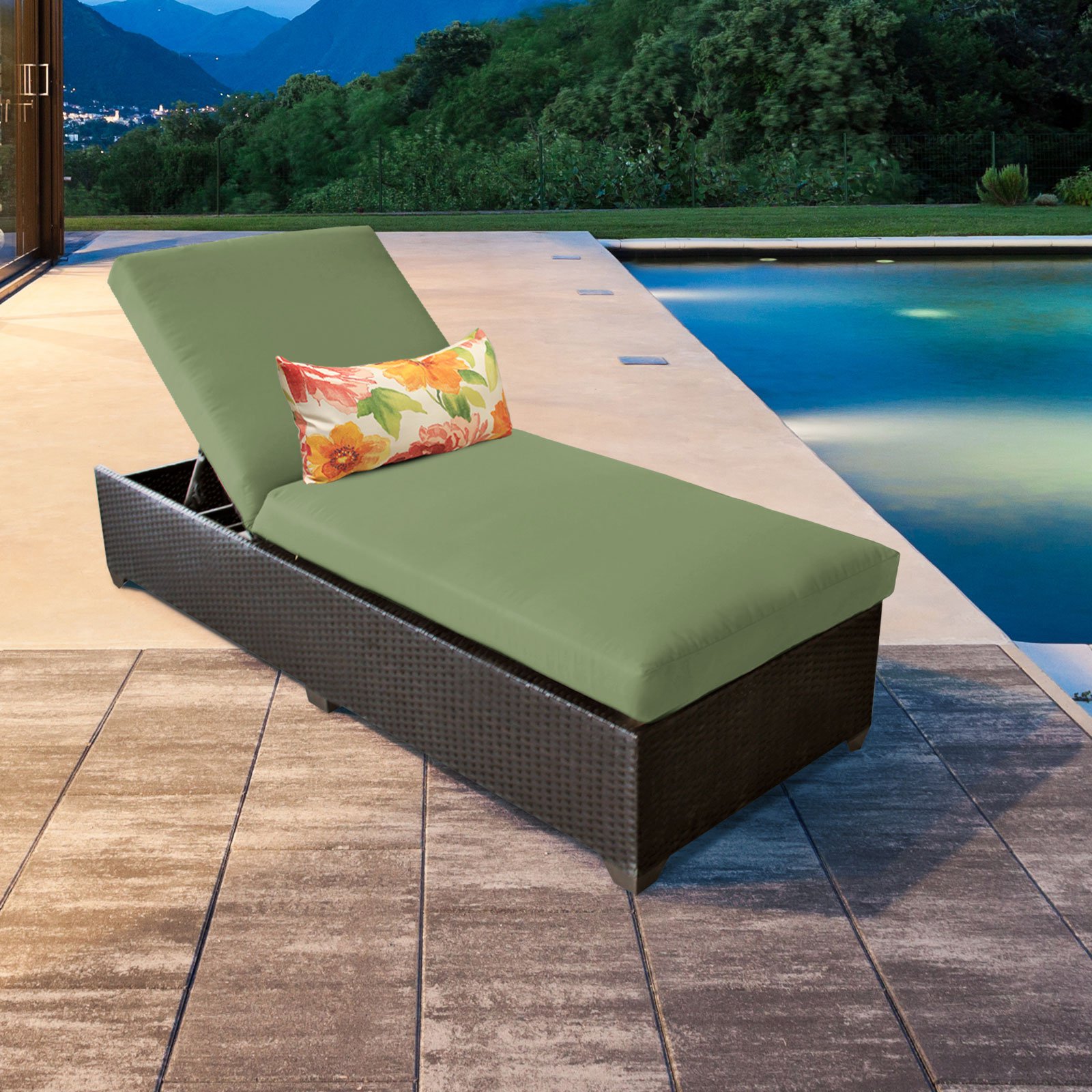 TK Classics Barbados Wicker Patio Chaise Lounge with Optional Side Table - image 4 of 10