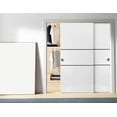 thumbnail image 3 of Sliding Closet Bypass Doors 48 x 96 inches | Planum 0014 White Silk with Frosted Glass | Sturdy Rails Moldings Trims Hardware Set | Wood Solid Bedroom Wardrobe Doors, 3 of 6