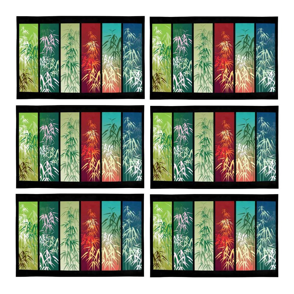 MKHERT Vintage Bamboo Background with Banner Placemats Table Mats for