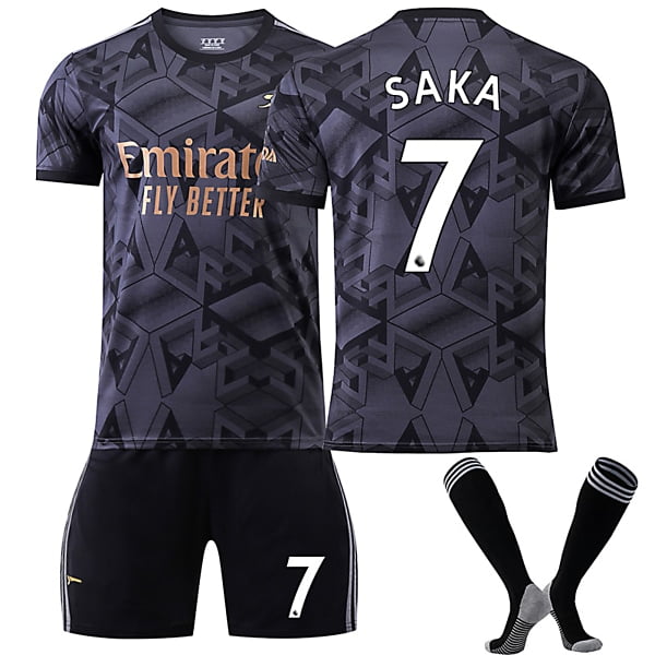 Arsenal FC -23 Camiseta de visitante SAKA No. 7 Kit de camiseta de fútbol - 22 Sincero Electrónica