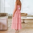 thumbnail image 2 of Aellinatey Women‘s Maxi Dress Casual Sleeveless Off Shoulder Smocked Tiered Beach Long Sundress, 2 of 20