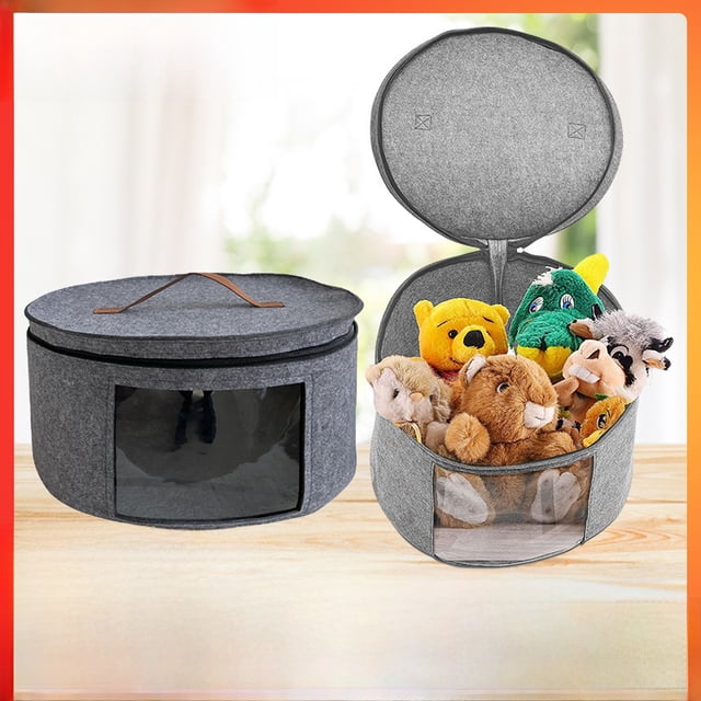 Cubo de almacenamiento de fieltro para ventanas, juguetes, artículos diversos, ropa sucia, portátil, con cremallera y tapa