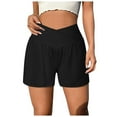 thumbnail image 2 of HOWPAY Womens Shorts Baggy Relaxed Fit High Elastic Waisted Pull on Bottoms Solid Color Sports Casual Comfy Summer Beach Vacation Clothes Black L, 2 of 6