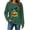 Army Green, variant on Women Halloween Pumpkin Graphic Print Pullover Tops Long Sleeve Round Neck Casual Fall Holiday Party Outfits