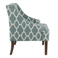 thumbnail image 3 of HomePop Traditional Fabric Geometric Swoop Arm Accent Chair in Teal Blue, 3 of 9