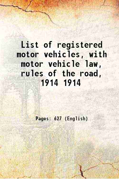 List of registered motor vehicles, with motor vehicle law, rules of the