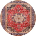 thumbnail image 1 of Ahgly Company Indoor Round Traditional Light Copper Gold Medallion Area Rugs, 4' Round, 1 of 6