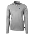 thumbnail image 2 of Men's Cutter & Buck Gray Michigan Wolverines Team Big & Tall Virtue Eco Pique Recycled Quarter-Zip Pullover Top, 2 of 3