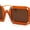 All Brown, variant on Runway Razor Blade Shape Plastic Narrow Rectangle Sunglasses All Brown