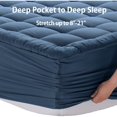 thumbnail image 4 of Mattress Pad Pillow Top Mattress Cover Quilted Fitted Cooling Mattress Protector King - Dark Blue, 4 of 5