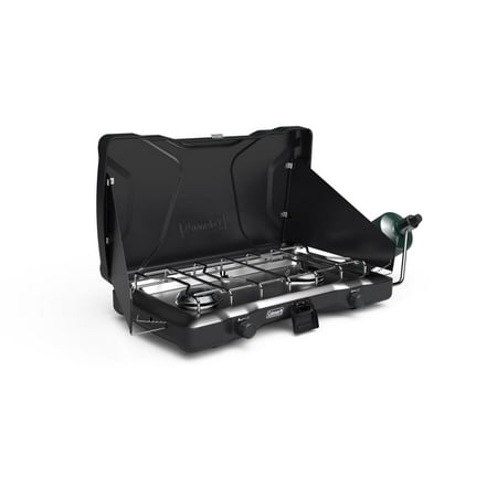 Coleman Triton Portable Propane Camping 2 Burner Stove, Black
