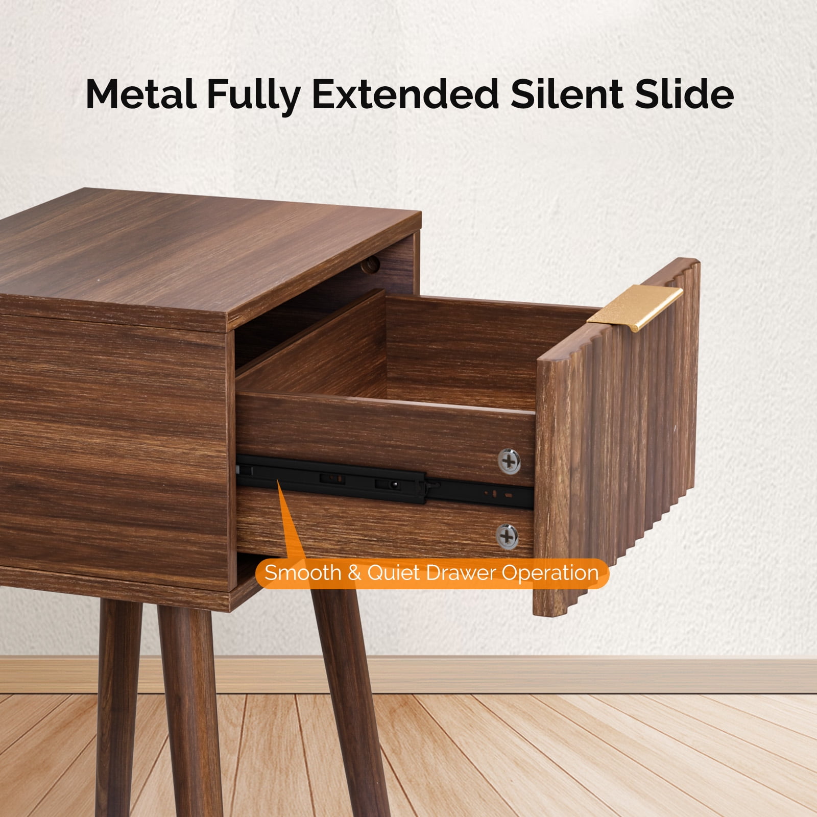 Ktaxon Set of 2 Solid Wood Nightstand,  End Table, Side Side End Table for Bedroom Furniture, Brown