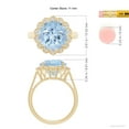 thumbnail image 4 of ANGARA Natural 3.4 ct Aquamarine Scalloped Halo Ring in 14K Yellow Gold for Women (Size-11mm) | March Birthstone, Birthday, Anniversary, Jewelry Gift for Women | Natural Aquamarine Ring, 4 of 8