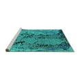 thumbnail image 2 of Ahgly Company Machine Washable Indoor Rectangle Oriental Turquoise Blue Industrial Area Rugs, 2' x 3', 2 of 4