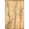 thumbnail image 2 of Vintage Maps 17x24 Gold Ornate Wood Framed with Double Matting Museum Art Print Titled - Topographical Map of the Hudson River 1776, 2 of 4