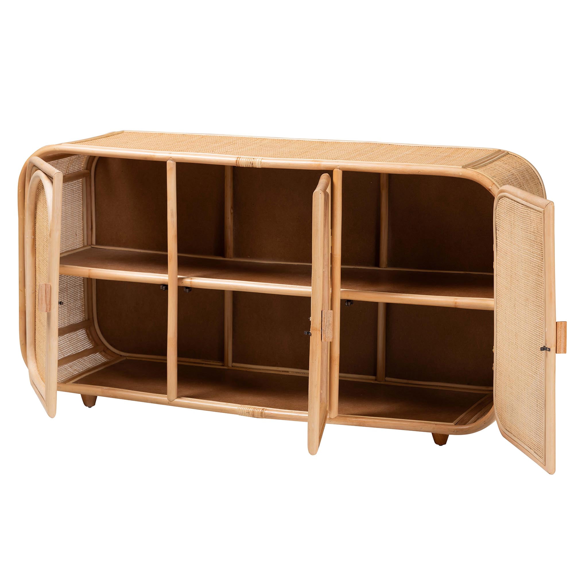 bali & pari Evania Boho Storage Cabinet, 3-Door, Natural