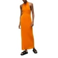 thumbnail image 1 of SUNSIOM Femmes Robe Longue Bodycon Couleur Unie Licou Cou Robe Serrée Été Sans Manches Dos Nu Robe de Soirée, 1 of 6