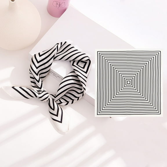 Women's Silk Scarves Silk Scarf For Women Soft Breathable Fashionable Neck Collar With Colorful Print Perfect For Parties Commutes,Black Women's Accessories Silk Scarves