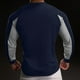 thumbnail image 4 of pstuiky Camisas suaves de manga larga para hombre, Camiseta de ejercicio Splice Colorr para hombre, ajustada, de alta resiliencia, con cuello redondo y manga larga Tops de hombre m, 4 of 5