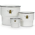 thumbnail image 5 of Abbott Collection 27-BUMBLE-664-LG Large Rimmed Planter with Solo Bee, White, 5 of 5