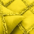 thumbnail image 3 of SGI Bedding 3 Piece Cotton Diamond Ruffle Duvet Cover Yellow Solid 600TC Oversized King, 3 of 8