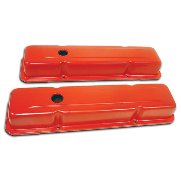 For 1958-86 Chevy Small Block 283-305-327-350-400 Tall Steel Valve Covers Orange