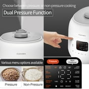 CUCHEN CRS-FWK1040WUS | Dual Heating Pressure Rice Cooker 10 Cup (Uncooked) | High/Non-Pressure | Triple Power Packing | Easy Open Handle | Stainless Cover | Auto Steam Clean | White