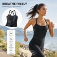 thumbnail image 4 of Carlikeit Women's Built In Bra Crop Tank Top Square Neck Spaghetti Strap Workout Yoga Cami with Removable Pads, 4 of 6