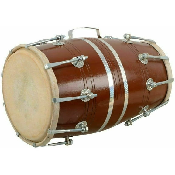 Naad Folk Musical Instrument Traditional Dholak Nut & Bolt Tuned Dholki With Cover