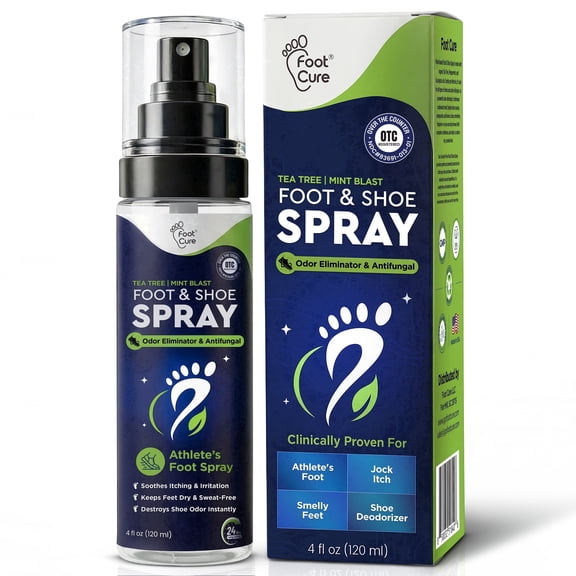 FootCure Foot Odor Spray - Tea Tree Shoe Deodorizer for Smelly Feet's, Athletes Foot Spray Odor Eliminator, No Smelly Shoes 120ml