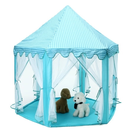 Belle Fairy Castle - Moaere Snowflake Veil Hexagon Princess Play Tent Fairy Playhouse Pink Girl Castle Cute Indoor Outdoor Toys