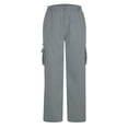 thumbnail image 2 of Men Cargo Pants Loose Fit Straight Flex Sweatpants Athletic Lightweight Hiking Pant Multi Pockets Casual Joggers, 2 of 4