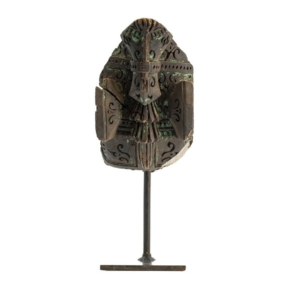 Decorative Horse Figurine on Metal Stand - Blue