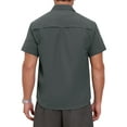 thumbnail image 3 of INSPIRE CHIC Men's Solid Cargo Shirt Two Pockets Short Sleeve Utility Shirts L Gray, 3 of 5
