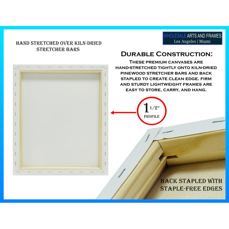 US Art Supply 16 x 20 inch Stretched Canvas Super Value 5-Pack - Triple  Primed Professional Artist Quality White Blank 5/8 Profile, 100% Cotton