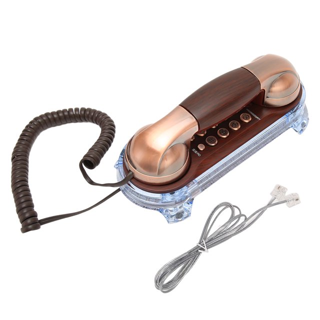 Retro Landline Phone, Blue Incoming Flash 2 Usages Landline Phone Ergonomics For Home For Office