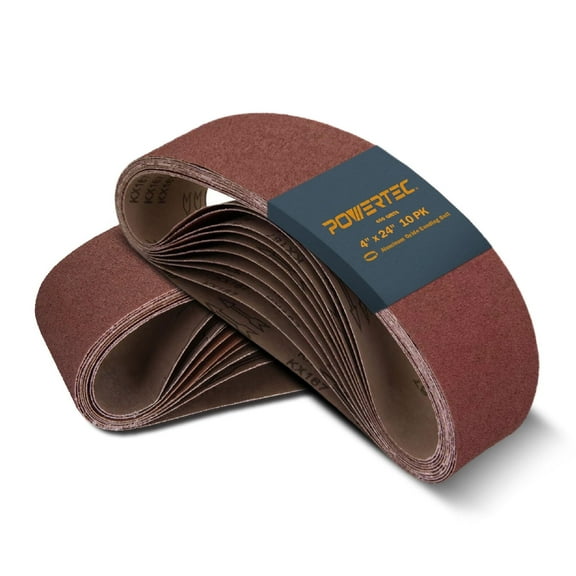 POWERTEC 20PK 4 x 24 Inch Sanding Belts, 400 Grit Aluminum Oxide Belt Sander Sanding Belt, Sandpaper For Oscillating Belt and Spindle Sander (110070-P2)