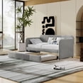 thumbnail image 2 of Sailvan Upholstered Daybed Sofa Bed Twin Size With Trundle Bed and Wood Slat, 2 of 8