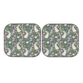 thumbnail image 3 of Uemuo Retro Bunny Floral Printed 2 PCS Car Windshield Sun Shade, Auto Sun Heat and UV Rays Blocker, Foldable Automotive Front Window Sunshade Protector, 3 of 7