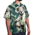 thumbnail image 2 of Koala Men's Short Sleeve Printed Poplin Shirt with Spread Collar Tops - Casual Button Down Summer Beach Shirt for Men and Women, 2 of 6