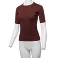 thumbnail image 5 of A2Y Women's Basic Casual Colorful 1/2 Sleeve Knit Pullover Sweator Top Burgundy S, 5 of 6