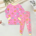 thumbnail image 2 of Hessimy Toddler Boys Girls Spring Summer Graphic Print 2Pcs Crewneck Long Sleeve Sweatshirt Joggers Pants Sweatsuit, Graphic Print Jogger(Hot Pink,8-9 Years), 2 of 7