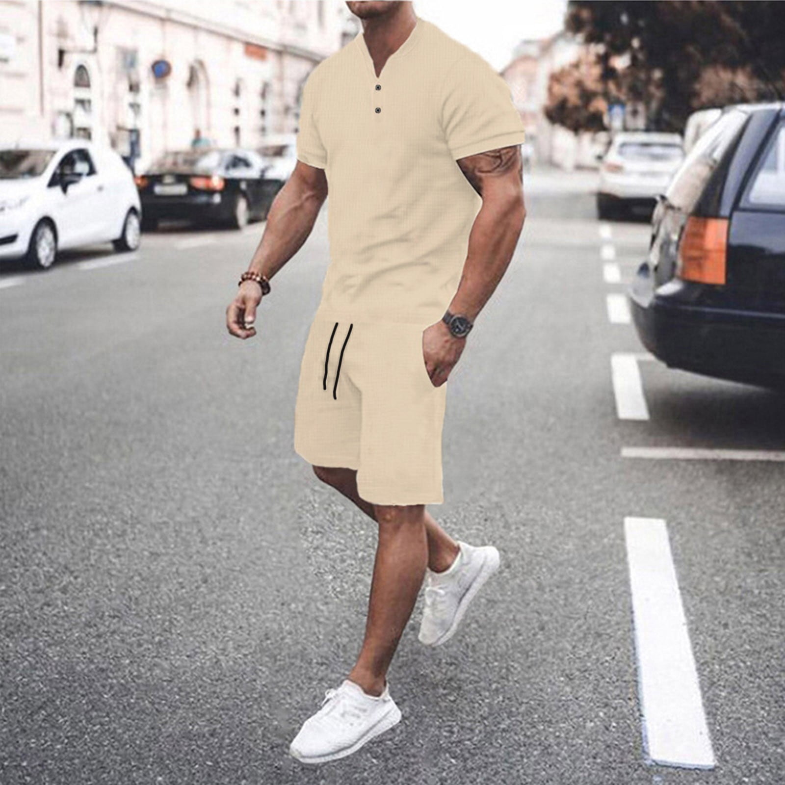 【CALIFORNIA SPORTSWEAR】TEE＆SHORTS SET UP Mens Urban Fashion Oversized Gym T Shirt And Shorts Set