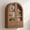 Brown, variant on 24"W Medium Wood Engineered Wood Arch Wall Cabinet with Glass & Wood Doors
