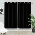 thumbnail image 4 of Nanqianyi Solid Color Blackout Curtains 96 Inches Long, Black Curtains 2 Panels Set, Thermal Insulated Grommet Drapes for Living Room Bedroom (W42 x L96 Inch, Black), 4 of 10