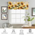 thumbnail image 4 of Rod Pocket Window Valances Summer Blossom Sunflower Bee Short Kitchen Curtains Retro Flower Leaves Window Treatment Drapes for Bedroom Bathroom Living Room 42x18In,1 Panel, 4 of 9