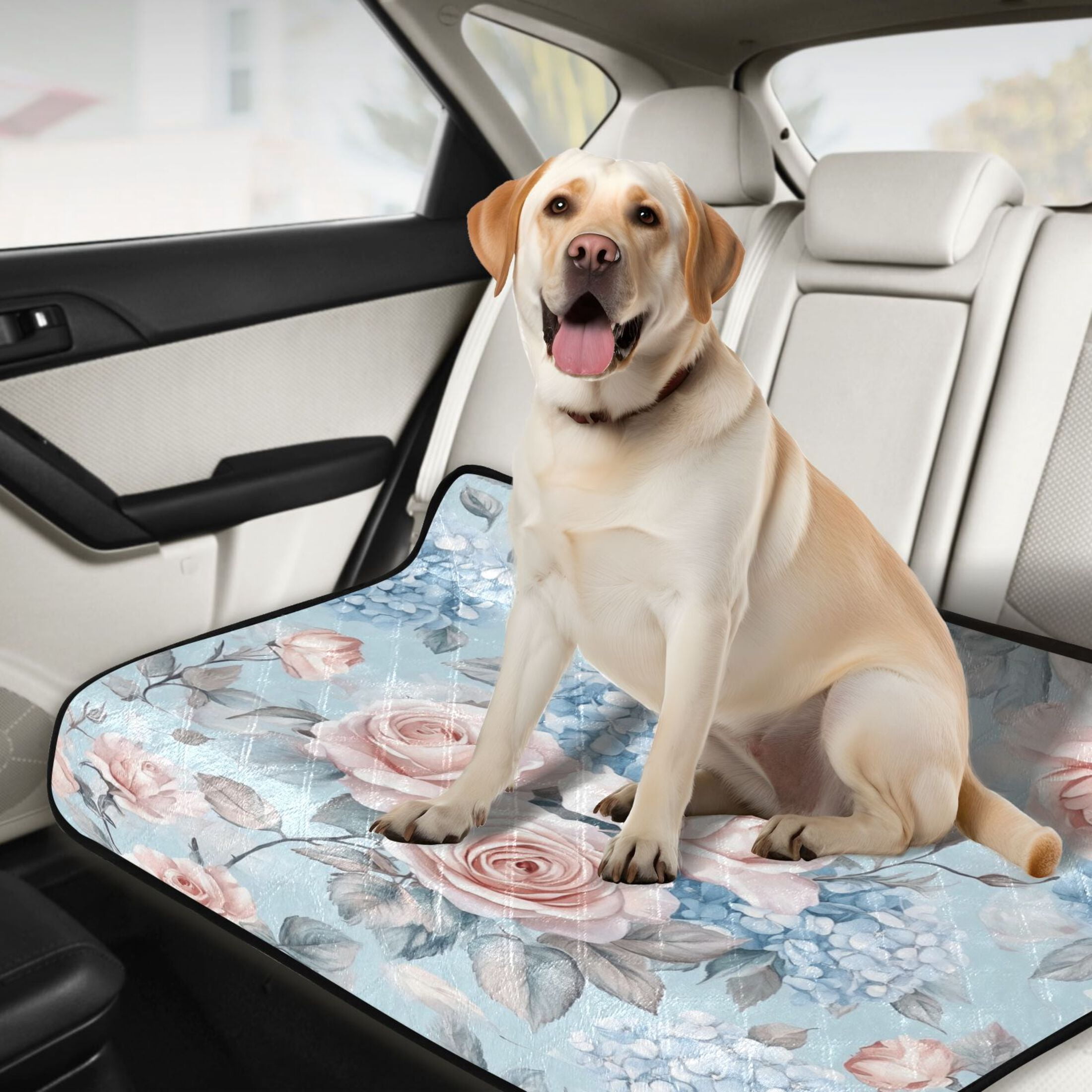 Qxltty Light Pink Rose Pattern Cat litter Pads Pet Set of 2 Diaper Mats Center Anti-leakage Layer Absorbent Soft and Comfortable