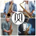thumbnail image 3 of Mobutofu 1Set Black Cowhide Adjustable Saxophone Shoulder Strap for Musicians Practice Performance 17.68x14.15x0.12 in, 3 of 7